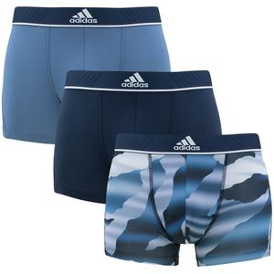 Adidas - 3-pack microfiber boxershorts active flex basic print blauw II - Heren