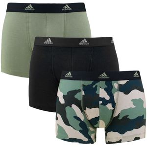 Adidas - 3-pack boxershort trunks active flex basic camo groen & zwart - Heren