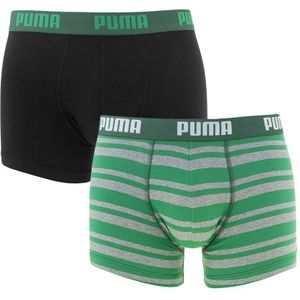 PUMA - 2-pack boxershorts heritage stripe groen & grijs - Heren