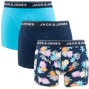 Jack & Jones - 3-pack boxershorts reece flowers blauw - Heren