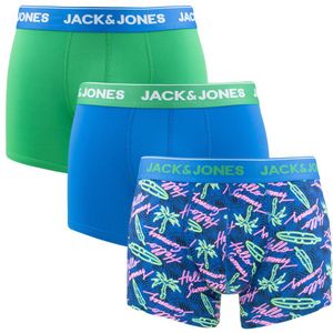Jack & Jones - 3-pack microfiber boxershorts neon hello summer blauw & groen - Heren