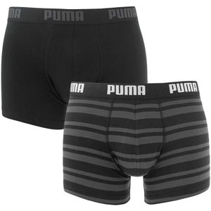 PUMA - 2-pack boxershorts heritage stripe zwart - Heren