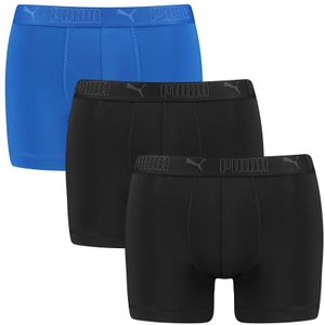 PUMA - 3-pack microfiber boxershorts sport zwart & blauw - Heren