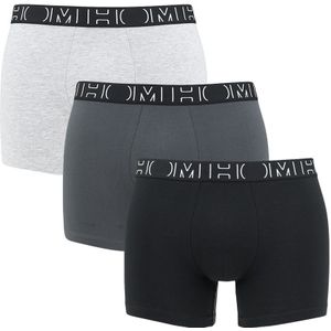 HOM - 3-pack long boxershorts patrick zwart & grijs - Heren