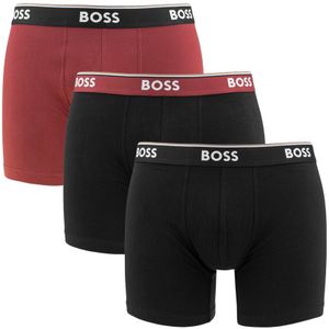 Hugo Boss - BOSS power 3-pack boxershorts basic zwart & rood - Heren