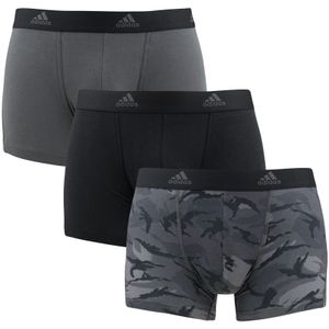 Adidas - 3-pack boxershort trunks active flex camo zwart & grijs - Heren
