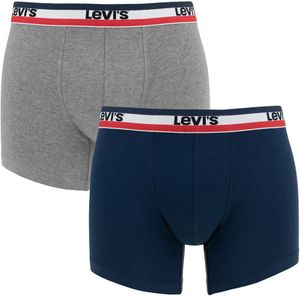 Levi&#039;s - 2-pack boxershorts sportswear logo blauw & grijs - Heren
