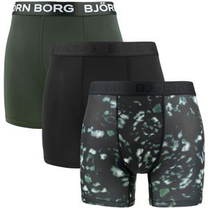 Björn Borg - Performance 3-pack microfiber boxershorts tie dye zwart & groen - Heren