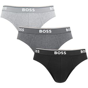 Hugo Boss boxershorts - BOSS power 3-pack herenslips grijs & zwart - Heren