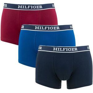 Tommy Hilfiger - 3-pack boxershorts big waistband logo blauw & rood - Heren