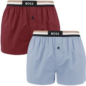 Hugo Boss - BOSS 2-pack wijde boxershorts signature stripe blauw & rood - Heren