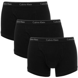 Calvin Klein boxershorts - Classic 3-pack cotton trunks with fly zwart - Heren