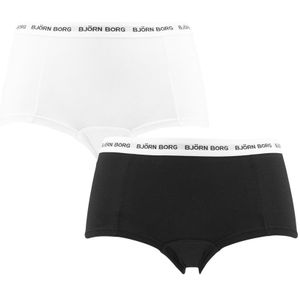 Björn Borg - Soft cotton stretch 2-pack mini boxershorts logo zwart & wit - Dames