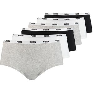 PUMA boxershorts - 6-pack cotton modal hipsters ecom zwart, grijs & wit - Dames