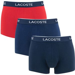 Lacoste - 3-pack boxershorts basic blauw & rood - Heren