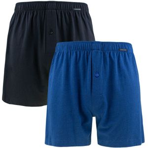 Schiesser - 2-pack wijde boxershorts basic blauw - Heren