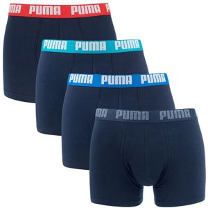 PUMA - 4-pack boxershorts basic combi blauw - Heren