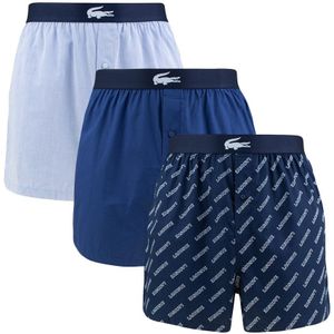 Lacoste - 3-pack wijde boxershorts basic logo blauw - Heren