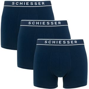 Schiesser boxershorts - 95/5 3-pack basic shorts blauw - Heren
