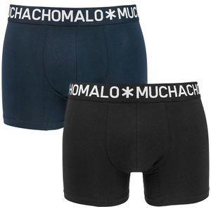 Muchachomalo - Light cotton 2-pack boxershorts zwart & blauw - Heren