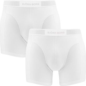 Björn Borg - Premium cotton stretch 2-pack boxershorts plain wit - Heren