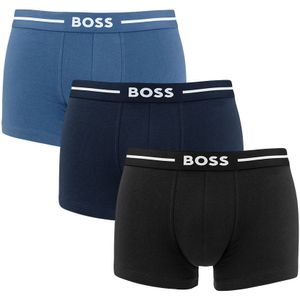 Hugo Boss - BOSS bold 3-pack boxershort trunks waistband logo blauw & zwart - Heren