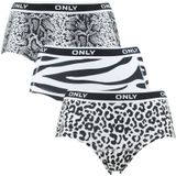 ONLY boxershorts - 3-pack hipsters liga zwart & wit - Dames