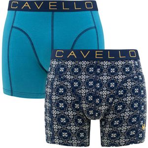 Cavello - 2-pack boxershorts print blauw II - Heren