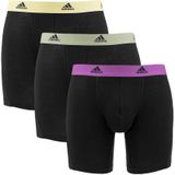 Adidas - 3-pack long boxershorts active flex basic combi zwart - Heren