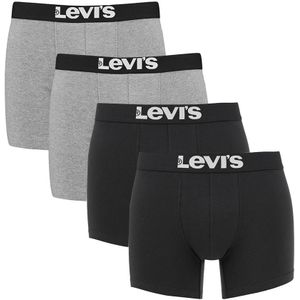 Levi&#039;s - 4-pack boxershorts basic grijs & zwart - Heren