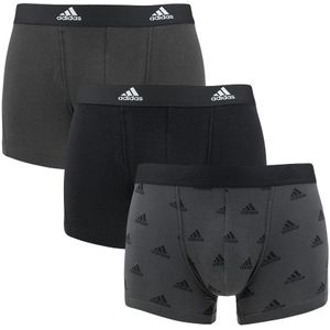 Adidas - 3-pack boxershort trunks active flex basic logo grijs & zwart - Heren