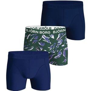 Björn Borg - Cotton stretch 3-pack boxershorts basic print blauw & groen - Heren