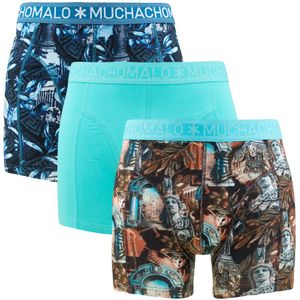 Muchachomalo - 3-pack boxershorts athene blauw - Heren