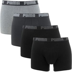 PUMA - 4-pack boxershorts basic ecom zwart & grijs - Heren