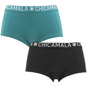 Chicamala - 2-pack mini boxershorts basic zwart & blauw II - Dames