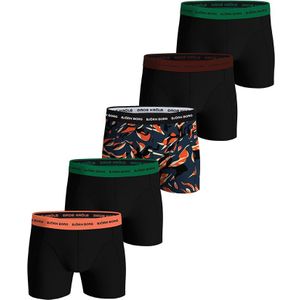 Björn Borg - Cotton stretch 5-pack boxershorts basic print combi zwart & blauw - Heren