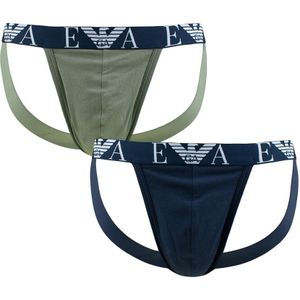 Emporio Armani boxershorts - 2-pack jockstraps basic blauw & groen - Heren