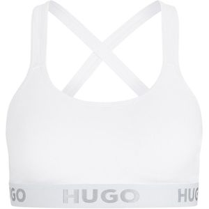 Hugo Boss - HUGO sporty logo padded bralette wit - Dames