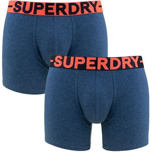 Superdry - 2-pack boxershorts basic blauw - Heren