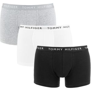 Tommy Hilfiger boxershorts - 3-pack trunks basic logotaille zwart, wit, grijs - Heren