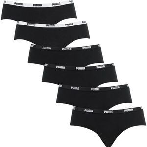 PUMA boxershorts - 6-pack hipsters zwart - Dames