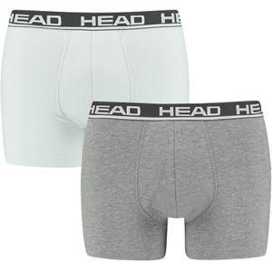 HEAD - 2-pack boxershorts basic II grijs & wit - Heren