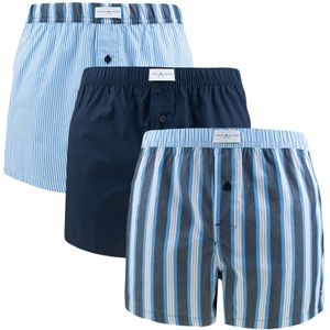 Tommy Hilfiger - 3-pack wijde boxershorts basic stripe blauw - Heren