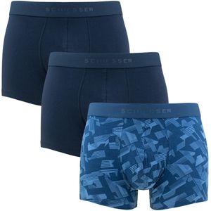 Schiesser - 95/5 3-pack boxershorts basic print blauw - Heren
