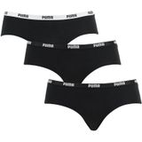PUMA boxershorts - 3-pack hipsters basic zwart - Dames XS zwart