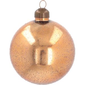 Glazen kerstbal met zand-finish | Koper | 8 cm