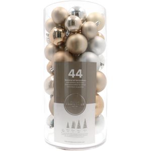 Kerstballen 44 st | Cosy mix | Kunststof | 5-8 cm | In koker