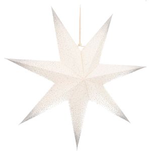 Papieren kerstster | Wit-zilver | 45 cm | 7-punts