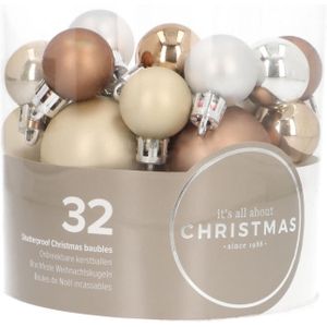 Kerstballen 32 st | Home Sweet Home Mix | Kunststof | 2,5 - 4 cm | In koker