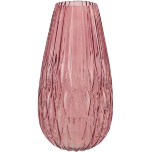 Stijlvolle glazen vaas | Roze | 36x20 cm